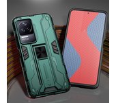 KEYSION Shockproof Armor Case for Xiaomi POCO F4 5G Silicone + PC Kickstand Phone Cover for Redmi K40S K50 Pro