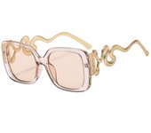 2024 Fashion Vintage Sunglasses Women Retro Classic Trendy Brand Design Gold Frame Square Sun Glasses Outdoor Shades Snake Leg