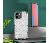 KEYSION Shockproof Armor Case for Xiaomi Redmi A1 Soft Silicone + Hard PC Transparent Honeycomb Phone Back Cover for Redmi A1