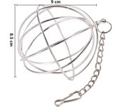 Stainless Steel/Plastic Round Sphere Feed Dispense Exercise Hanging Hay Ball Guinea Pig Hamster Rabbit Pet Toy Pet-Keeping 1Pc