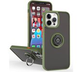 KEYSION Fashion Matte Case for iPhone 13 Pro Max 13 mini Transparent Ring Stand Shockproof Phone Cover for iPhone 13 Pro Max