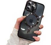 Magnetic Plating Case For iPhone 16 15 14 Plus 11 12 13 Pro Max Cases Camera Lens Protector For Magsafe Wireless Charger Cover