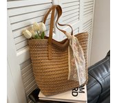 Square Bucket Straw Beach Bag Handmade Woven Shoulder Bag Raffia Rattan Shopping Travel Totes Bohemian Summer Casual Handbag