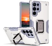KEYSION Shockproof Armor Case for Samsung S23 Ultra 5G S23+ Ring Stand Camera Protection Phone Cover for Galaxy S22 Plus 5G