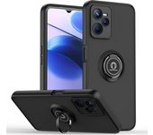 KEYSION Fashion Matte Case for Realme Narzo 50A Prime Transparent Shockproof Ring Stand Phone Back Cover for Narzo 50A Prime