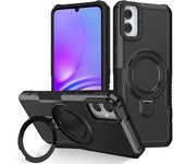 KEYSION Shockproof Case for Samsung A05 A04 A04e A03S A02S Silicone+PC Ring Stand Phone Back Cover for Galaxy M13 5G M04 M02