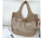 Knitted Hollow Shoulder Bag Underarm Bag Large Capacity Crochet Bag Shopping Totes Casual Beach Bag Commuting Bag