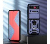 KEYSION Shockproof Armor Case for Motorola Razr 40 5G Slide Camera Lens Protection Ring Stand Phone Cover for MOTO Razr 40 Ultra