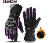 SUOMY Pink Women Motorcycle Gloves Keep Warm Waterproof Motocross Gloves Hard Shell Protection Motorbike Gloves Touchscreen
