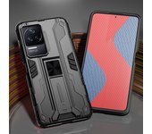 KEYSION Shockproof Armor Case for Xiaomi POCO F4 5G Silicone + PC Kickstand Phone Cover for Redmi K40S K50 Pro