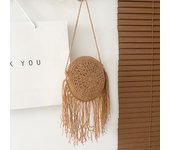 Fashion Straw Tassle Shoulder Messenger Bags Women's Hollow Designer Luxury Woven Crossbody Bag Summer Beach Bag Small Handbags