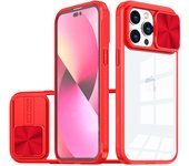 KEYSION Shockproof Case for iPhone 11 Pro Max X XS Max Transparent Slide Camera Lens Protection Phone Cover for SE 2022 8 7 Plus