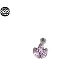 1Pc push in g23 titanium lip piercing conch zircon labret gold ear stud earrings cartilage tragus 16g ear piercing body jewelry