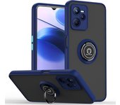 KEYSION Fashion Matte Case for Realme Narzo 50A Prime Transparent Shockproof Ring Stand Phone Back Cover for Narzo 50A Prime