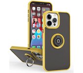 KEYSION Fashion Matte Case for iPhone 13 Pro Max 13 mini Transparent Ring Stand Shockproof Phone Cover for iPhone 13 Pro Max