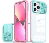 KEYSION Shockproof Case for iPhone 11 Pro Max X XS Max Transparent Slide Camera Lens Protection Phone Cover for SE 2022 8 7 Plus