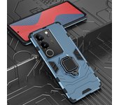 KEYSION Shockproof Armor Case for VIVO V29 5G Silicone+PC Metal Ring Stand Holder Phone Back Cover for VIVO V27 5G V27e