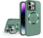 KEYSION Transparent Matte Case for Mag-safe for iPhone 13 Pro Max Lens Film Stand Phone Cover for iPhone 13 12 11 Pro Max