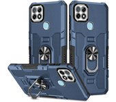 KEYSION Shockproof Armor Case for Realme C21Y C25Y C21 C20 C11 2021 Ring Stand Phone Back Cover for OPPO Realme C12 C15 C25S