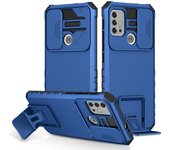 KEYSION Shockproof Case for Motorola MOTO G30 G20 G10 Push Pull Camera Protection Live Stand Phone Back Cover for MOTO G9 Plus