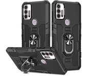 KEYSION Shockproof Armor Case for Motorola MOTO G30 G20 G10 Silicone + PC Metal Ring Stand Phone Back Cover for MOTO G10 G20 G30