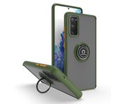 KEYSION Fashion Matte Case for Samsung S20 FE S20 Ultra S20+ S10 Transparent Ring Stand Shockproof Phone Cover for Galaxy S9 S8