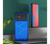 KEYSION Shockproof Armor Case for Xiaomi POCO M4 5G Silicone + PC Transparent Honeycomb Phone Back Cover for POCO M4 5G