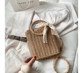 Women Straw Bucket Bags Casual Summer Beach Shoulder Handbags Designer Rattan Crossbody Bags Female Travel Handmade Purse Bag