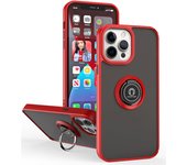 KEYSION Fashion Matte Case for iPhone 13 Pro Max 13 mini Transparent Ring Stand Shockproof Phone Cover for iPhone 13 Pro Max