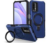 KEYSION Shockproof Case for VIVO Y20 Y20i Y20sG Y12S Silicone+PC Metal Ring Stand Phone Cover for VIVO Y11 Y12 Y15 Y17 Y76 5G