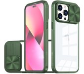 KEYSION Shockproof Case for iPhone 11 Pro Max X XS Max Transparent Slide Camera Lens Protection Phone Cover for SE 2022 8 7 Plus