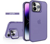 KEYSION Matte Case for iPhone 13 Pro Max Transparent Silicone Camera Lens Film Stand Phone Cover for iPhone 12 11 Pro Max