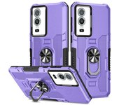 KEYSION Shockproof Armor Case for VIVO Y76 5G Y76S Silicone+PC Ring Stand Phone Back Cover for VIVO Y21 Y21S Y21T Y33S Y33T T1X