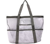 Women's Transparent Mesh Shopping Totes Fashion Light and Versatile Large-capacity Portable Handbag Beach Mesh Bag Shoulder Bag