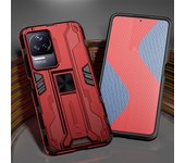 KEYSION Shockproof Armor Case for Xiaomi POCO F4 5G Silicone + PC Kickstand Phone Cover for Redmi K40S K50 Pro
