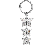 1Pc faux butterfly navel rings cz clip on belly button ring non piercing jewelry  body piercing jewelry fake belly piercing