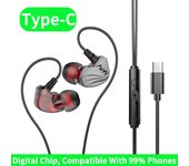 3.5mm Type C Earphone Handsfree Headphones Wired With Mic Earbuds Bass Stereo Hifi Headset Gaming For Samsung Xiaomi Tablet
