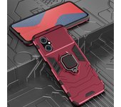 KEYSION Shockproof Armor Case for Xiaomi POCO M4 5G Silicone+PC Metal Ring Stand Phone Back Cover for POCO M4 5G