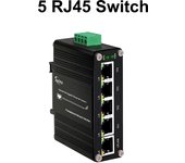 Mini Industrial (Managed) 5 Ports Gigabit Ethernet PoE Switch, 12~48V or Passive 12~24V Input, Din rail&Wall mount