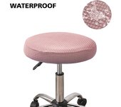 Soft Dining Chair Cover Stool Cover Round Chair Cover Bar Seat Case Seat Slipcover Solid Color Elastic Thickened Stretchable