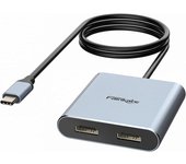 Fairikabe USB C To Dual HDMI Hub Docking Station 4K 60Hz For Dual Monitors Type C To 2*HDMI Splitter Multi Stream For Laptop PC Tablet Thunderbolt3