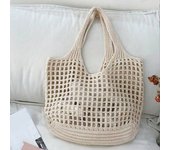 Knitted Hollow Shoulder Bag Underarm Bag Large Capacity Crochet Bag Shopping Totes Casual Beach Bag Commuting Bag