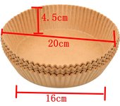 50pcs 20cm Disposable Round Shape White Original Color Oil-proof Silicone Oil Protect Air Fryer Liner Baking Paper For Household Roasting Oven Microwave Use