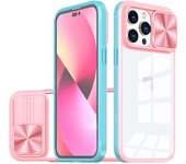 KEYSION Shockproof Case for iPhone 11 Pro Max X XS Max Transparent Slide Camera Lens Protection Phone Cover for SE 2022 8 7 Plus