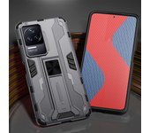 KEYSION Shockproof Armor Case for Xiaomi POCO F4 5G Silicone + PC Kickstand Phone Cover for Redmi K40S K50 Pro