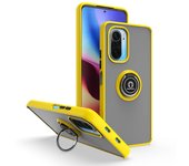 KEYSION Fashion Matte Case for POCO F3 5G Transparent Ring Stand Shockproof Phone Back Cover for Xiaomi Mi 9T Pro Redmi K40 Pro