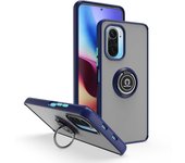 KEYSION Fashion Matte Case for POCO F3 5G Transparent Ring Stand Shockproof Phone Back Cover for Xiaomi Mi 9T Pro Redmi K40 Pro