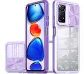 KEYSION Case for Redmi Note 11 Pro 5G 11S 10S Transparent Slide Camera Protection Phone Cover for Xiaomi POCO X3 NFC M3 Pro 5G