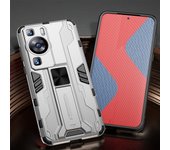 KEYSION Shockproof Armor Case for Huawei P60 Pro P50 P40 P30 Pro Silicone+PC Kickstand Phone Back Cover for Huawei Nova 10 Pro