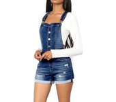Women Summer Denim Bib Overalls Jeans Shorts Jumpsuits and Rompers Playsuit